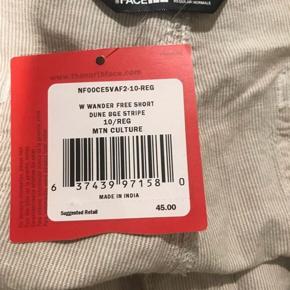 New With Tag The North Face Womens Shorts Front and Back Pockets Size 10 - Picture 5 of 9